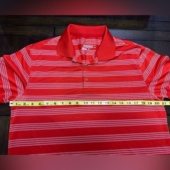 Nike Tour Performance DriFit Mens Medium Short Sleeve Striped Polo - Picture 6 of 7